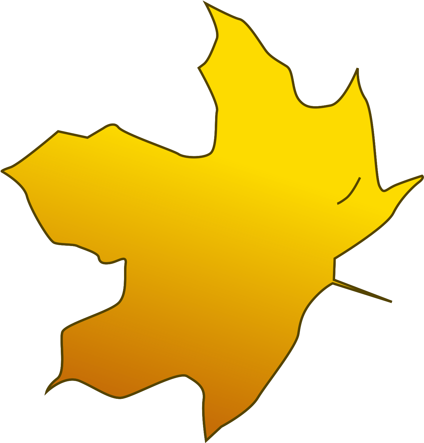 Autumn Yellow Leaf Transparent Background