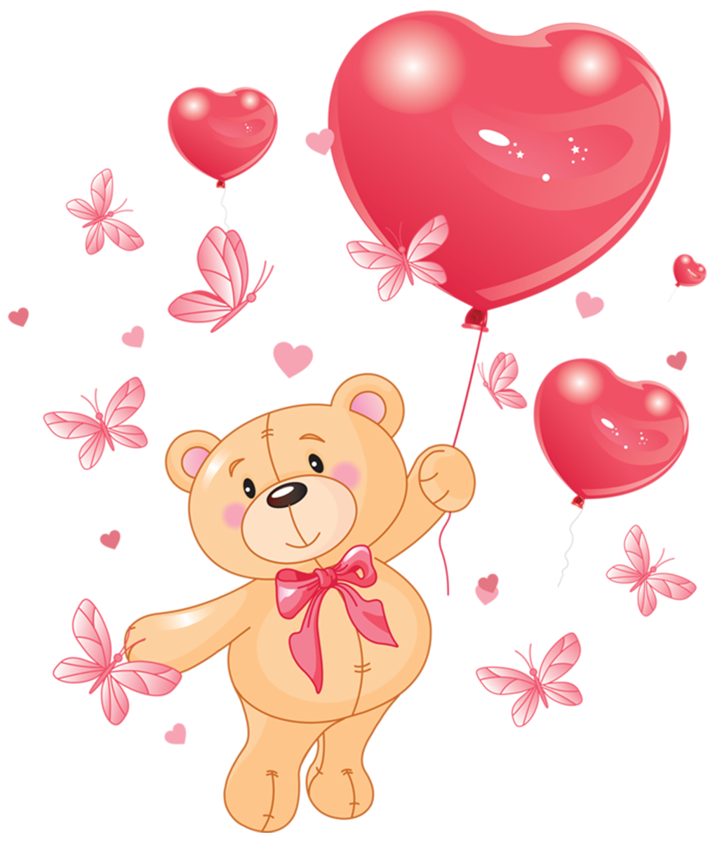 Bear With Balloons Free PNG