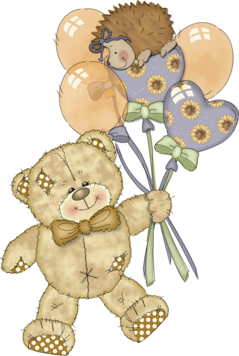 Bear With Balloons PNG Photos