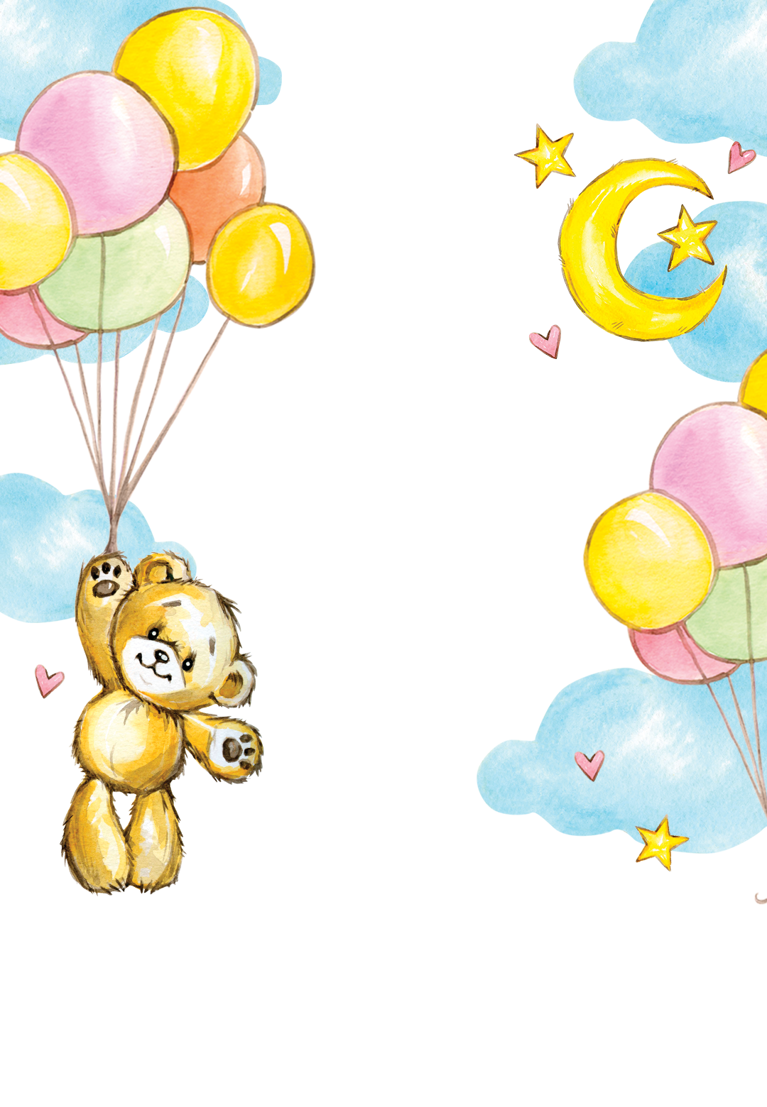 Bear With Balloons Transparent Background