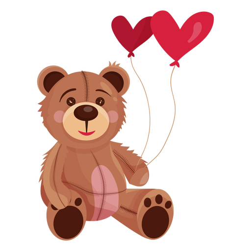 Bear With Balloons Transparent File