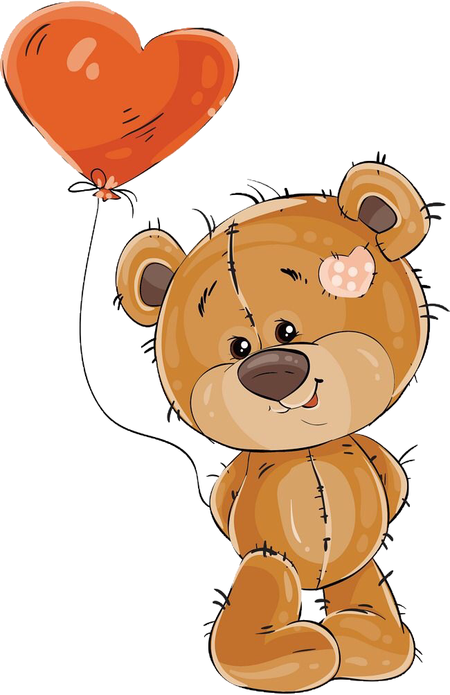 Bear With Balloons Transparent PNG