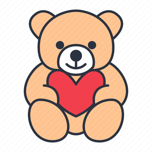 Bear With Heart PNG Background