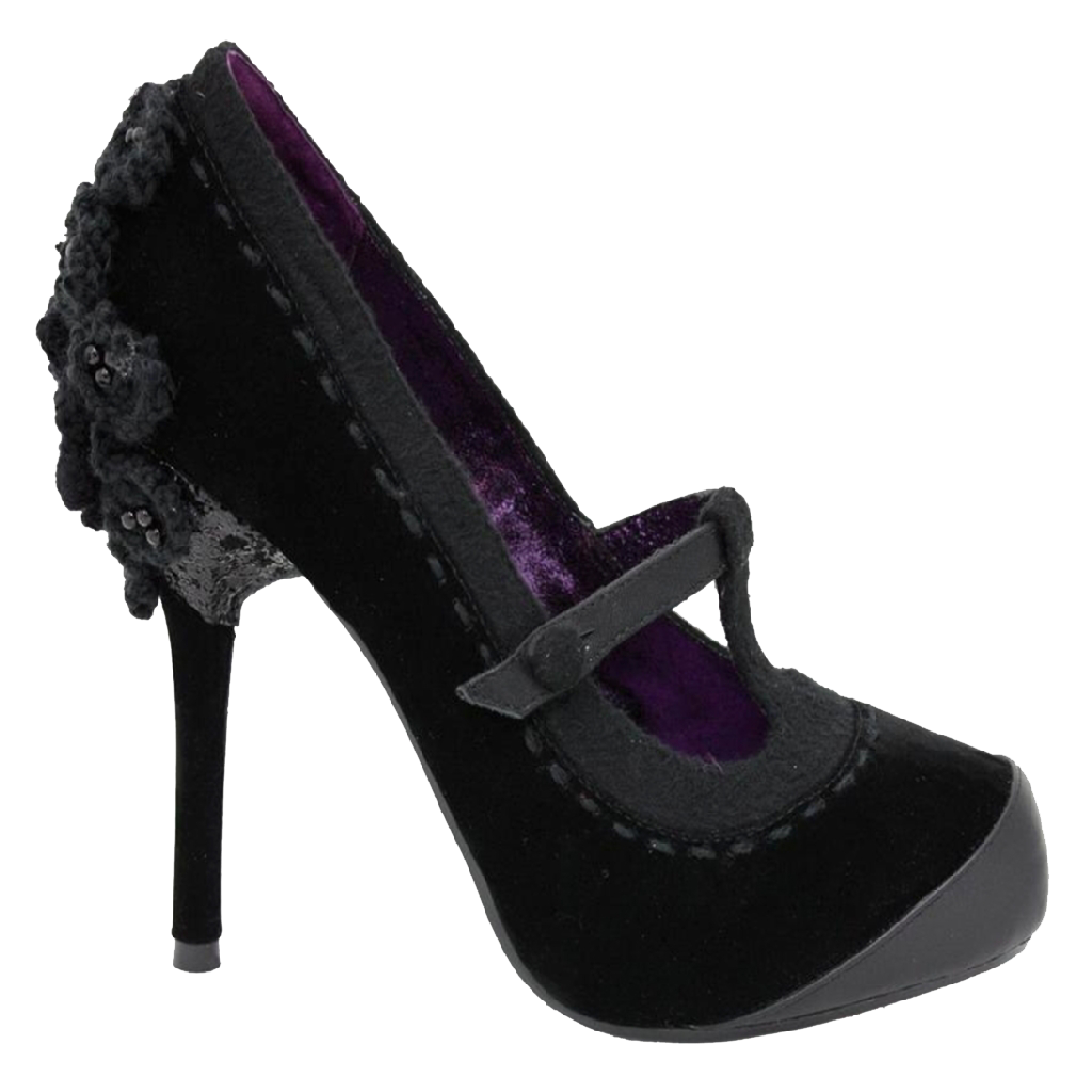 Black Heel Women Shoe Transparent Image