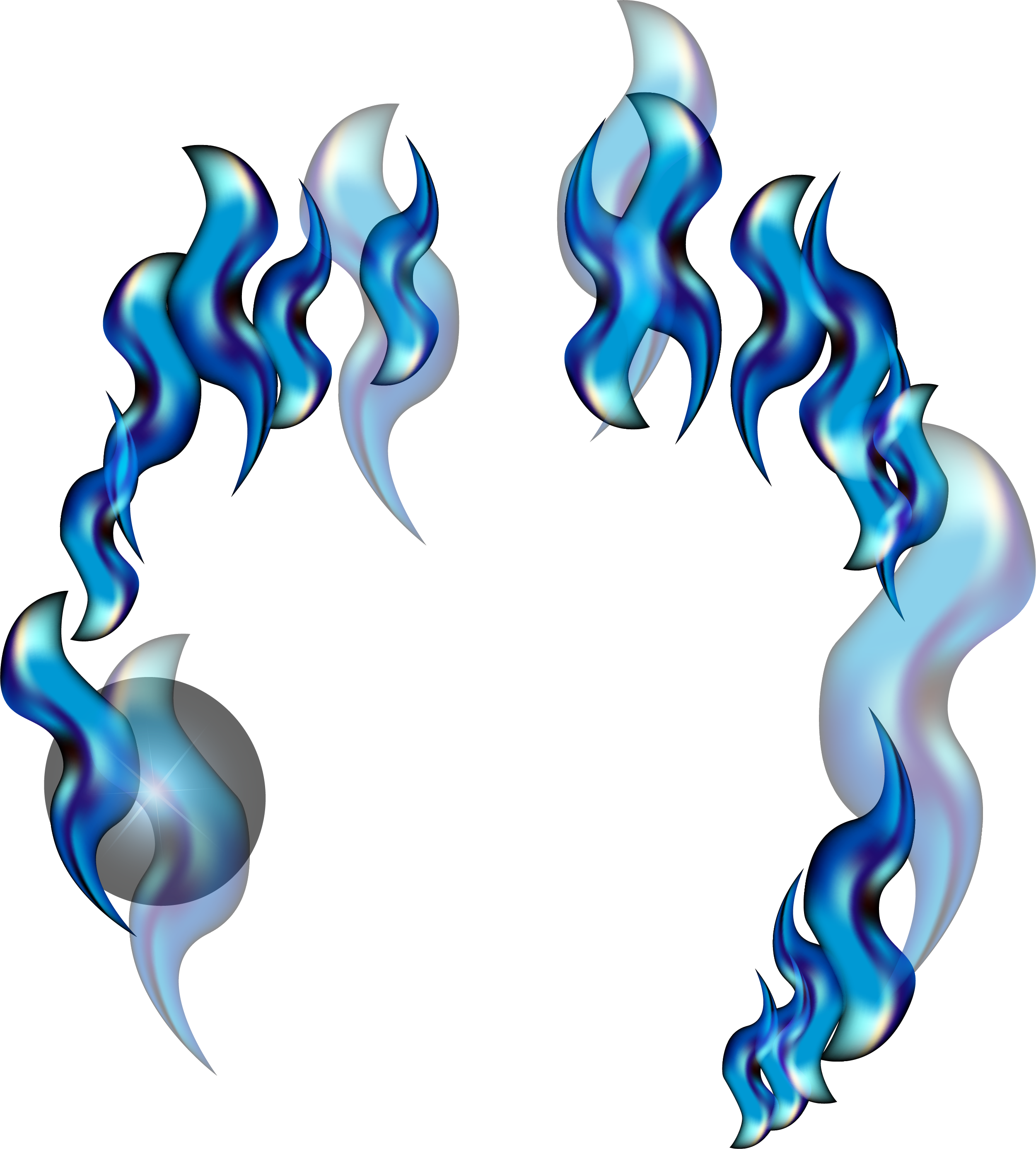 Blue Fire Flame Transparent Free PNG