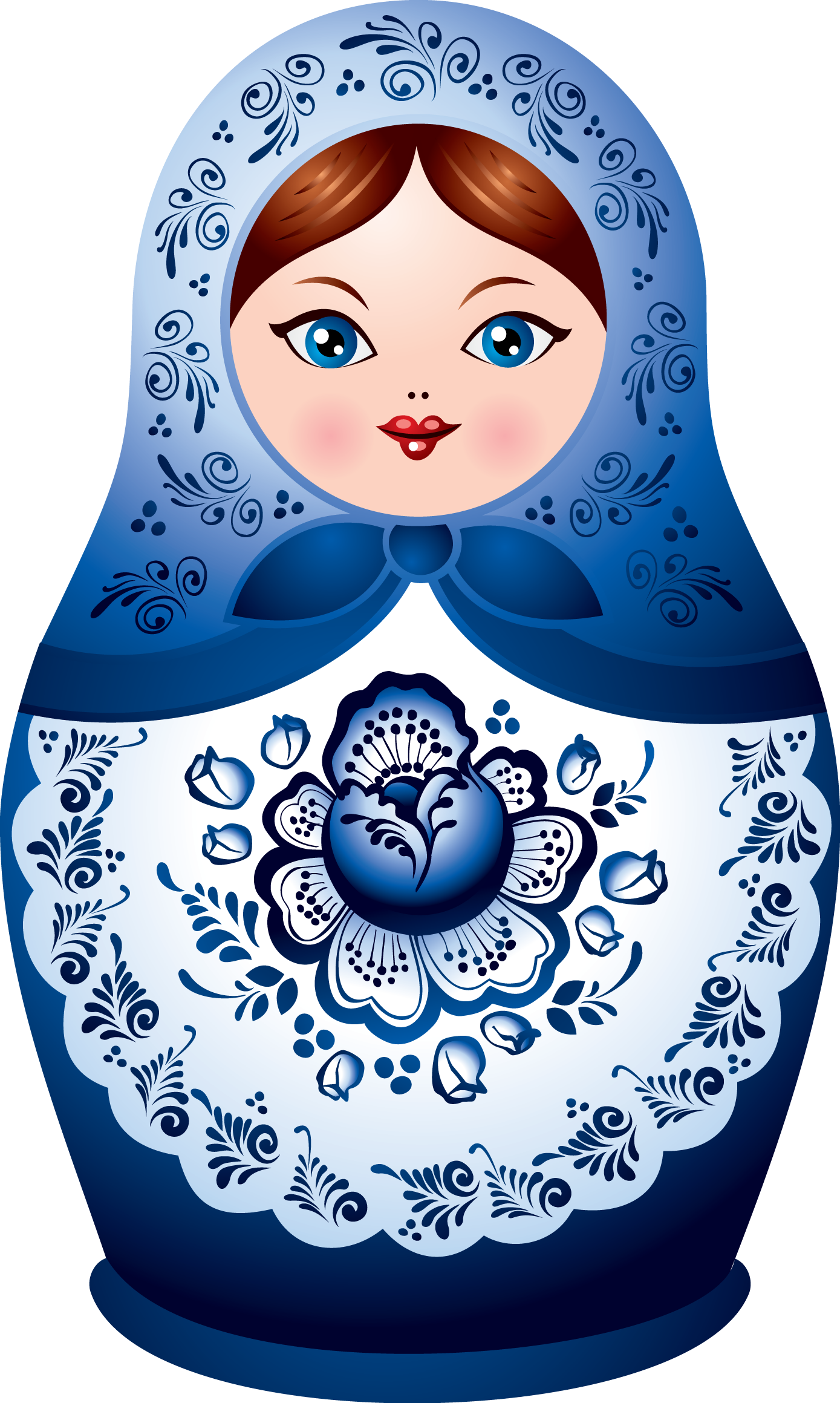 Blue Russian Doll Background PNG Image