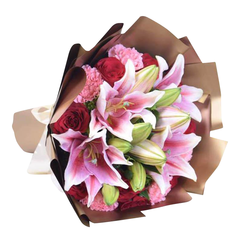 Bouquet Of Lilies PNG Background