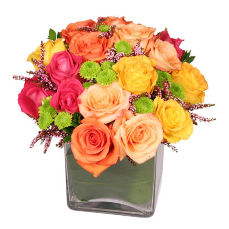 Brightly Coloured Bouquet Background PNG Image