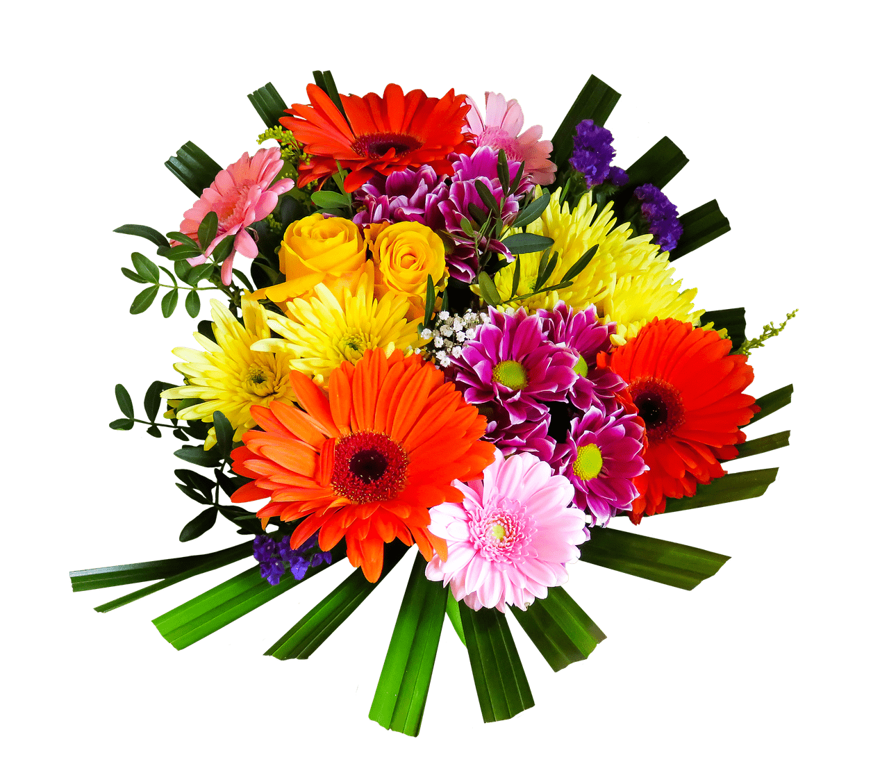 Brightly Coloured Bouquet PNG Clipart Background