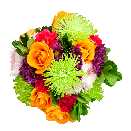 Brightly Coloured Bouquet Transparent File