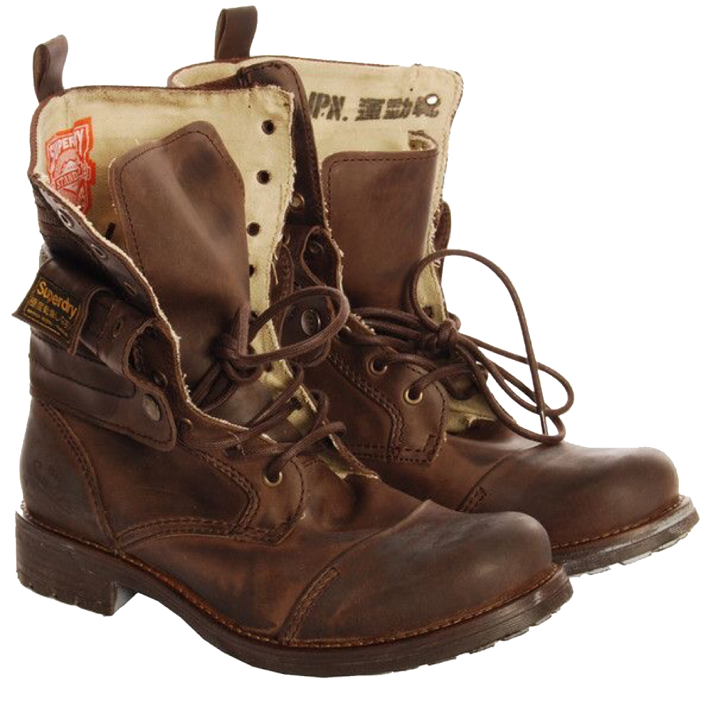 Brown Combat Boots No Background