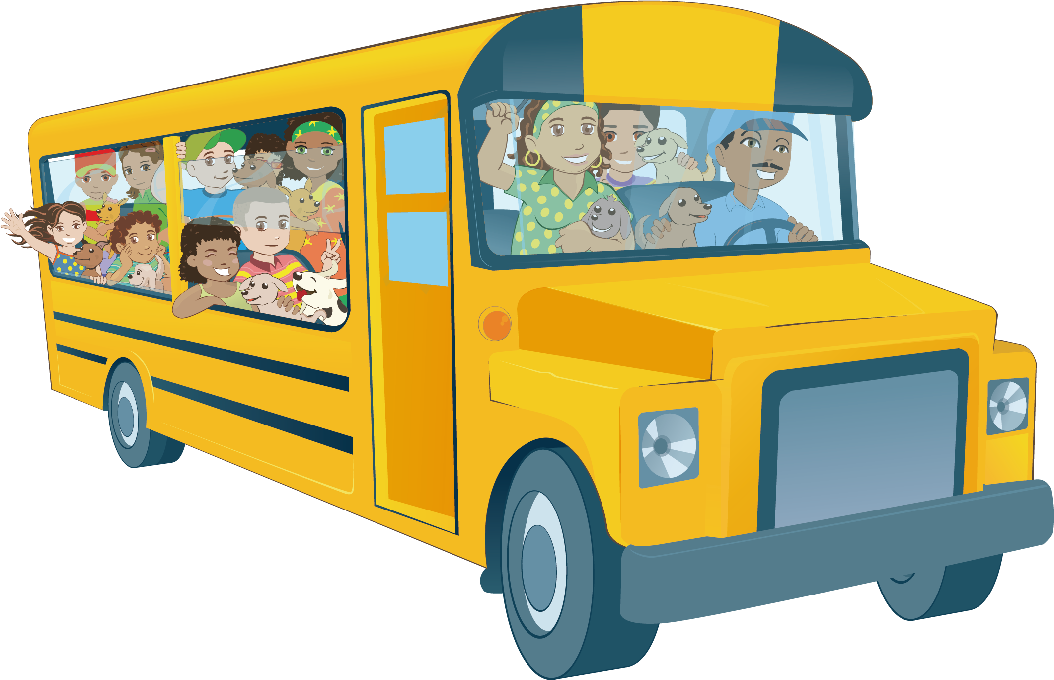 Bus Illustration PNG HD Quality