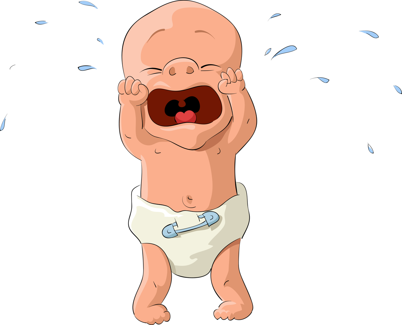 Cartoon Baby Crying Transparent Image