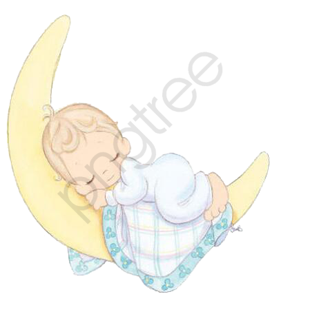 Cartoon Baby Dreaming Background PNG Image