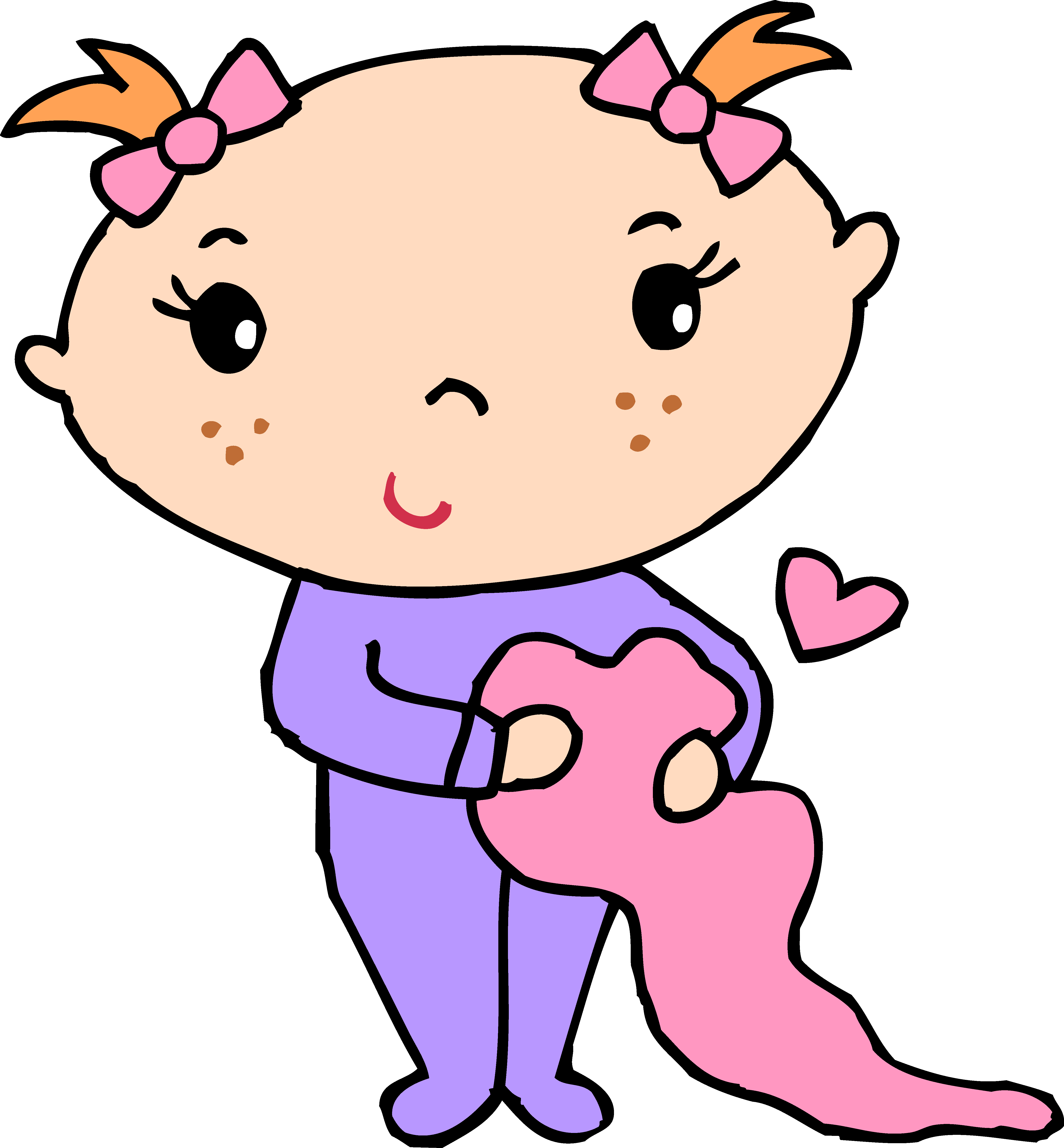 Cartoon Baby Girl PNG Background