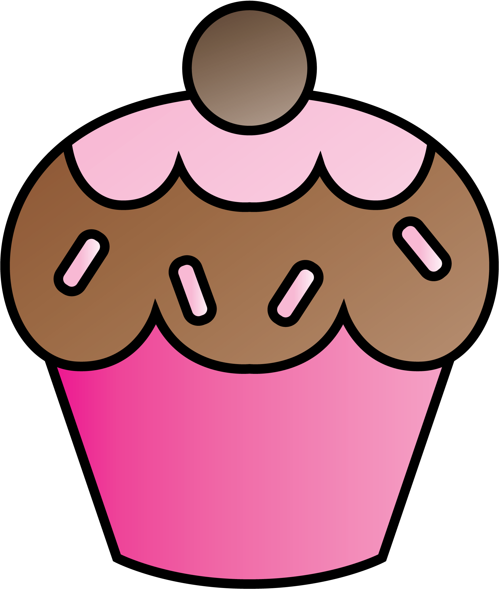 Cartoon Cupcake Background PNG Image