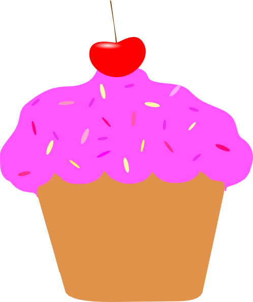 Cartoon Cupcake Cherry On Top No Background