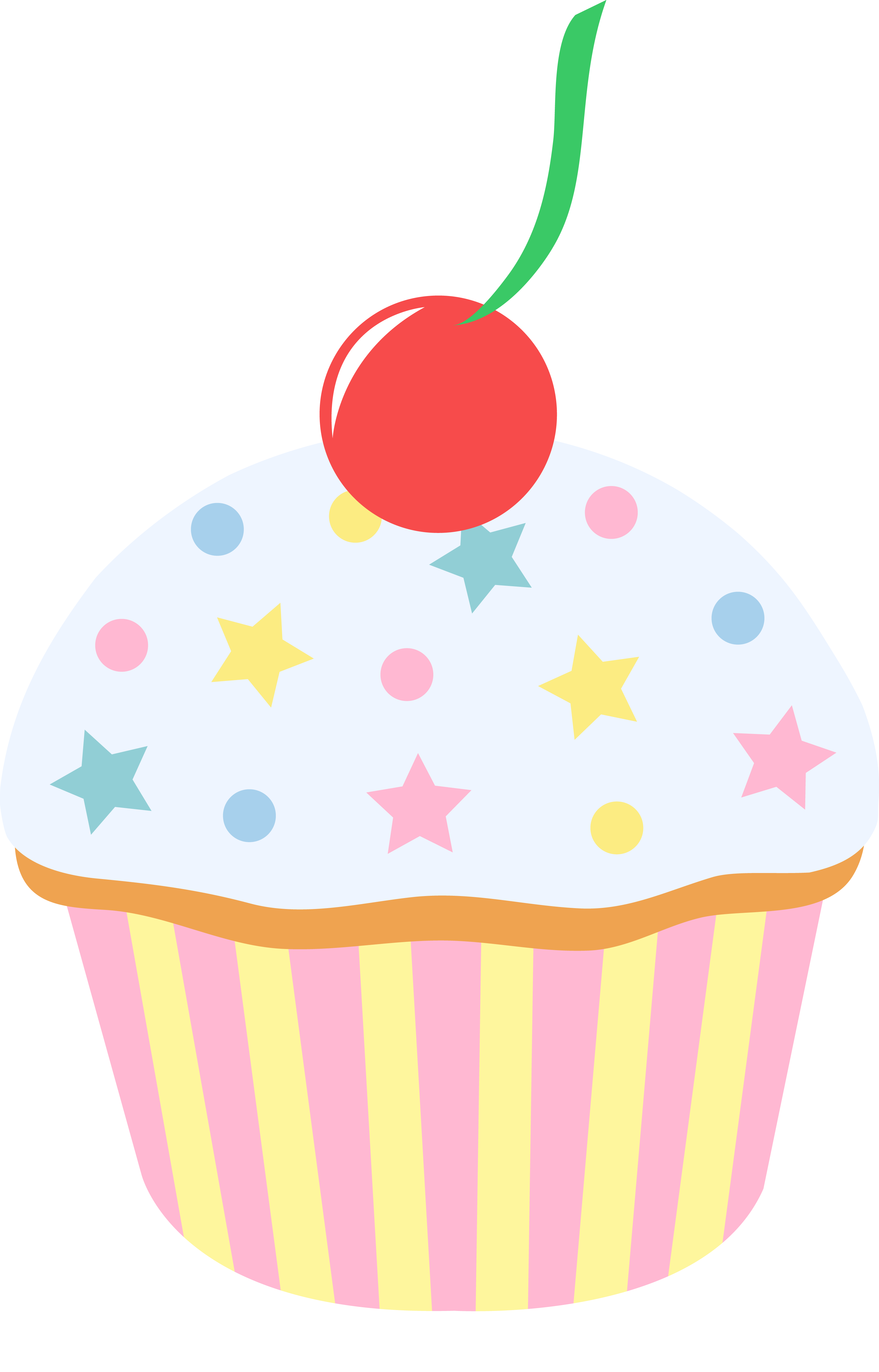 Cartoon Cupcake Cherry On Top PNG HD Quality