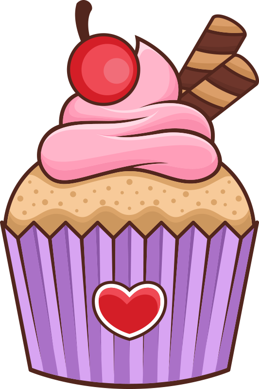 Cartoon Cupcake Cherry On Top Transparent Background | PNG Play