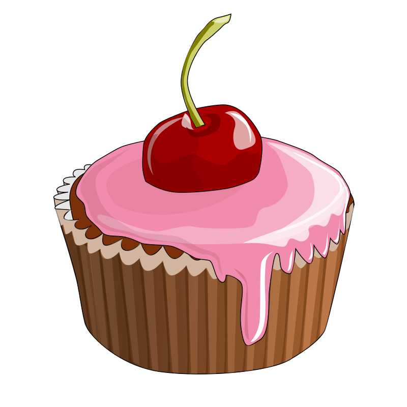 Cartoon Cupcake Cherry On Top Transparent PNG