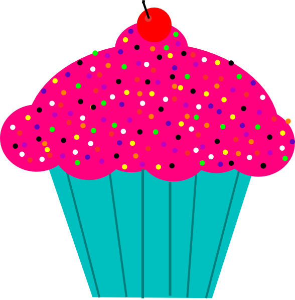 Cartoon Cupcake Pink Background PNG Image