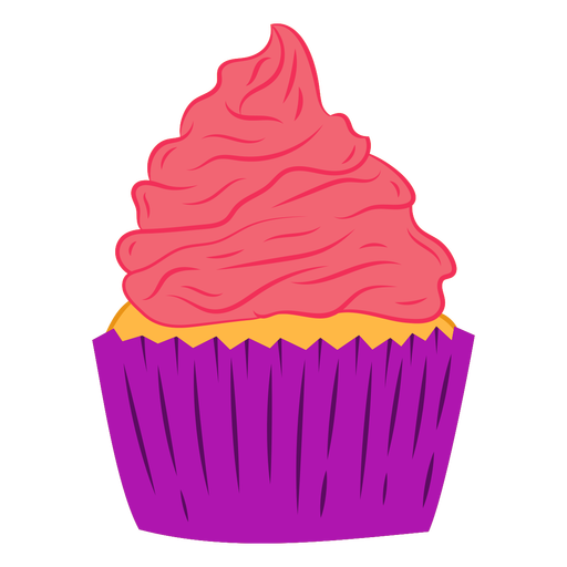Cartoon Cupcake Pink Background PNG