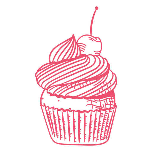 Cartoon Cupcake Pink Free PNG