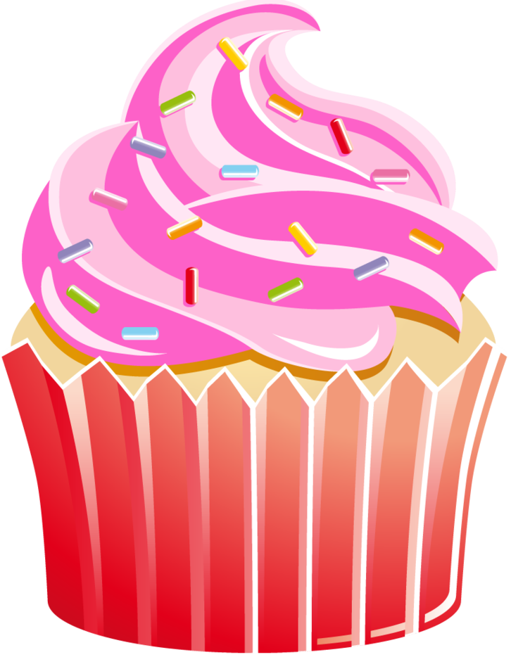 Cartoon Cupcake Pink No Background