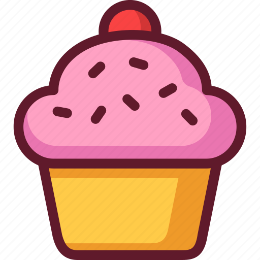Cartoon Cupcake Pink Transparent PNG