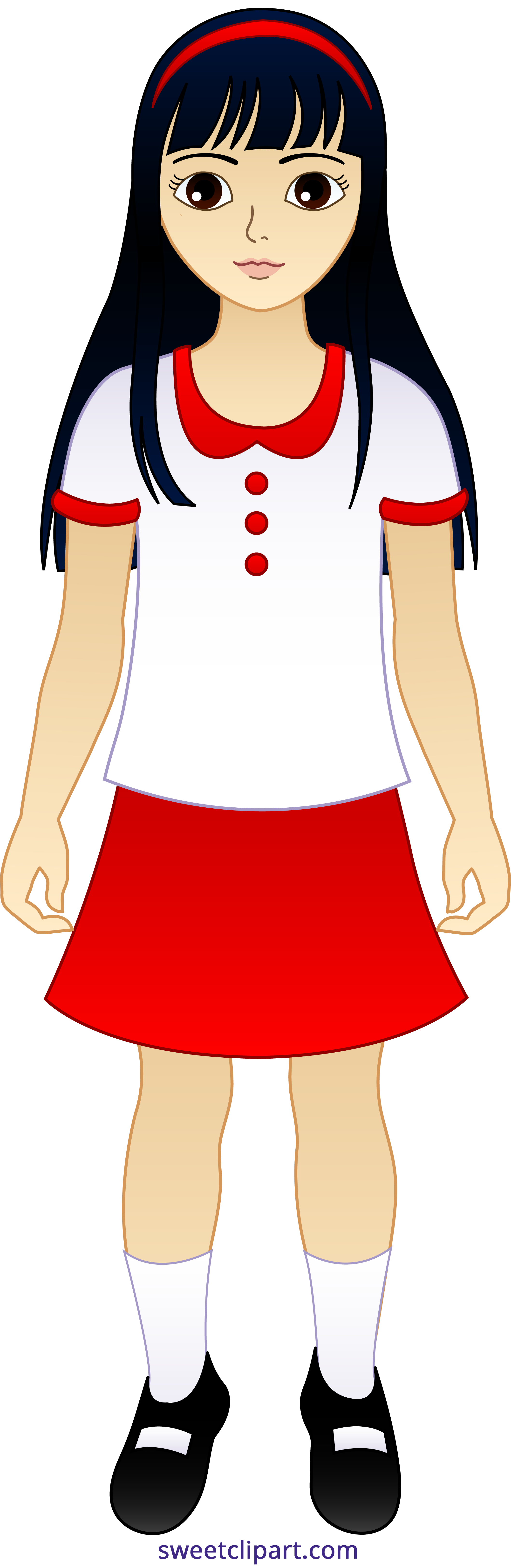 Cartoon Girl Dress Background PNG Image