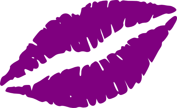 Cartoon Lips Purple Background PNG Image
