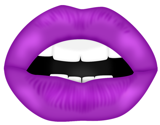 Cartoon Lips Purple Transparent Background