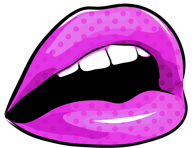 Cartoon Lips Purple Transparent PNG