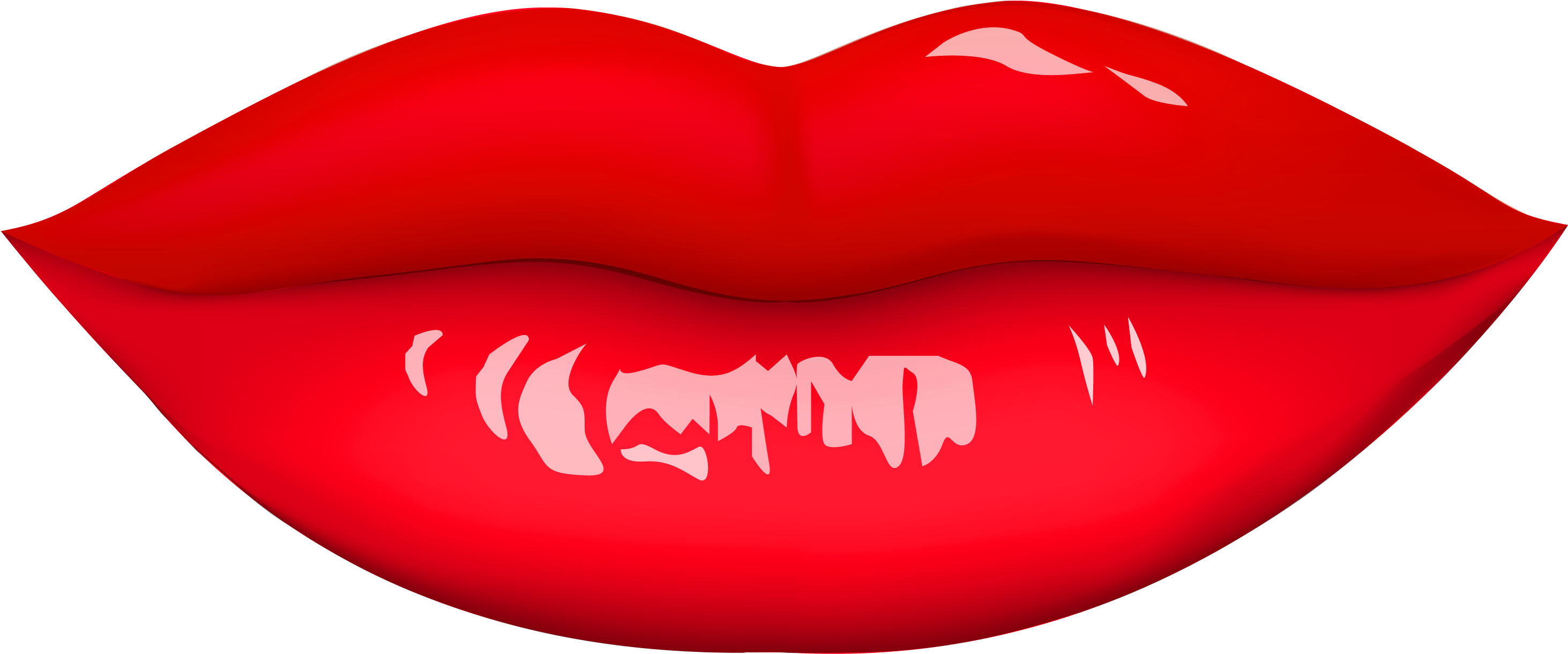 Cartoon Lips Red Background PNG Image