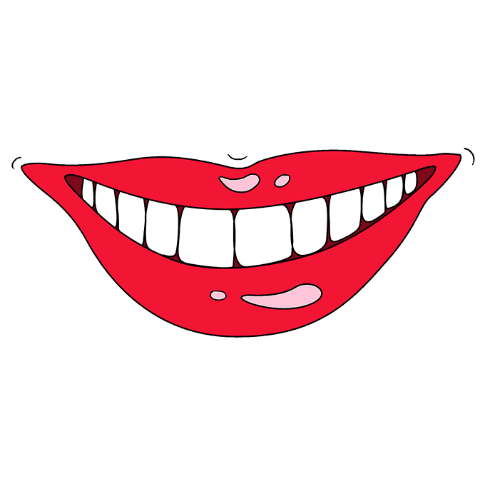 Cartoon Lips Teeth PNG Pic Background