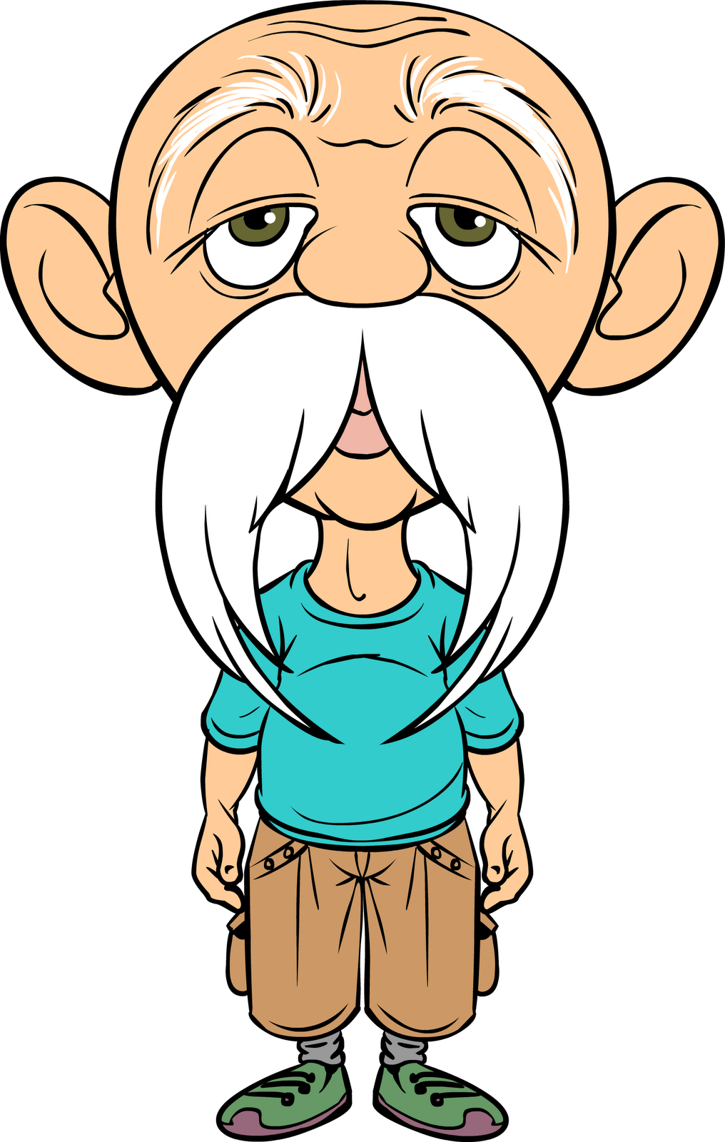 Cartoon Old Man Background PNG Image