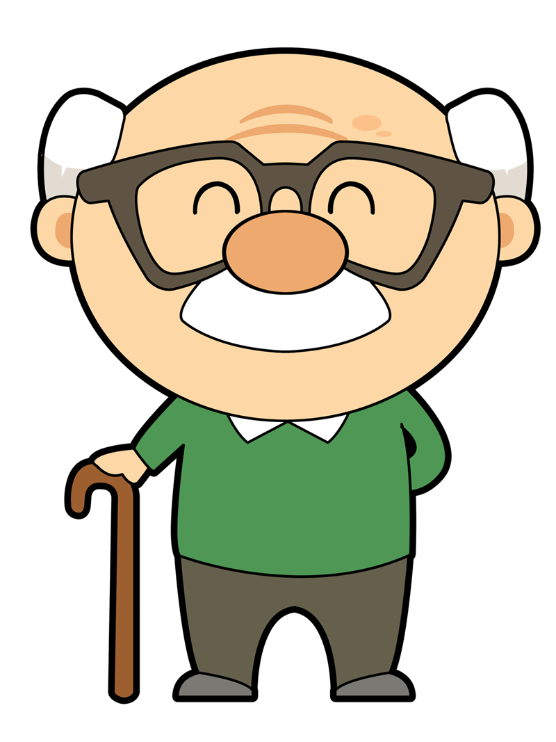 Cartoon Old Man Transparent Image