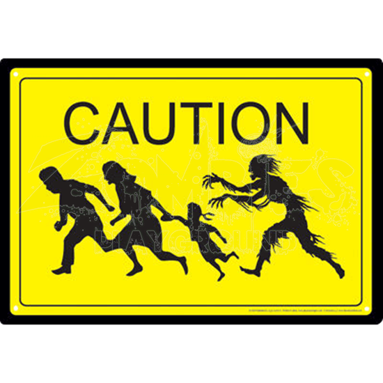 Caution Zombie Background PNG Image