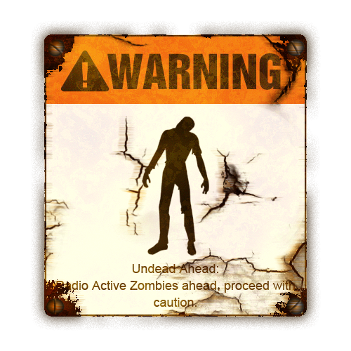 Caution Zombie Transparent Background