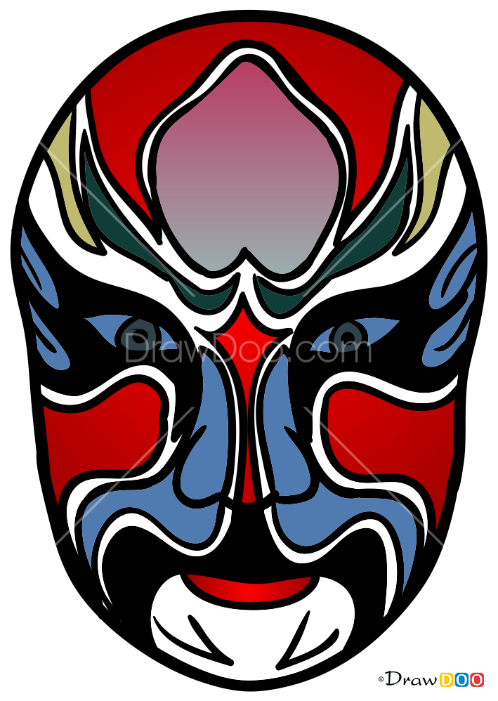 Chinese Opera Red Mask Free PNG