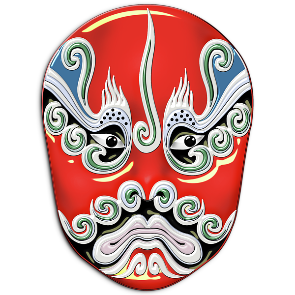 Chinese Opera Red Mask Transparent Free PNG