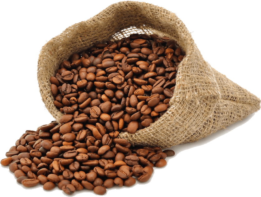 Coffee And Beans Background PNG Image
