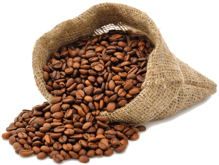 Coffee Beans Bag Open Background PNG Image