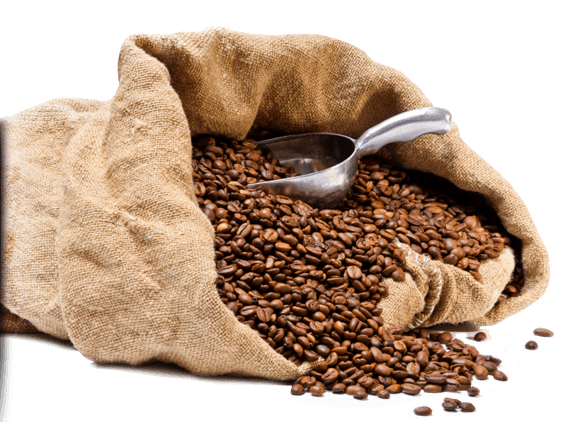 Coffee Beans Bag Open PNG HD Quality