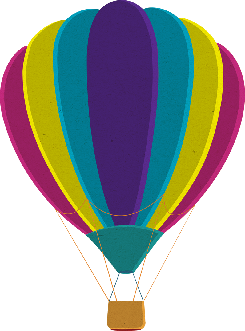 Colourful Hot Air Balloon Free PNG