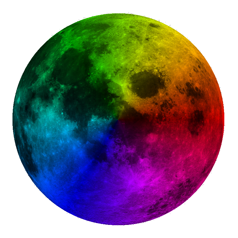 Colourful Moon Transparent Background