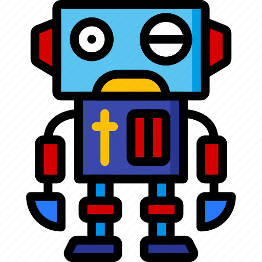 Colourful Robot Background PNG Image