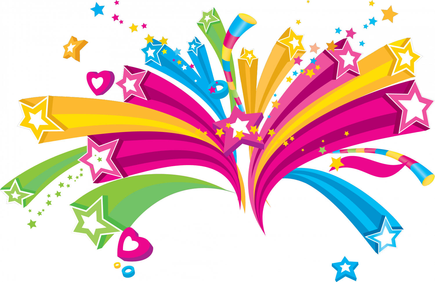 Colourful Shooting Stars Transparent Free PNG
