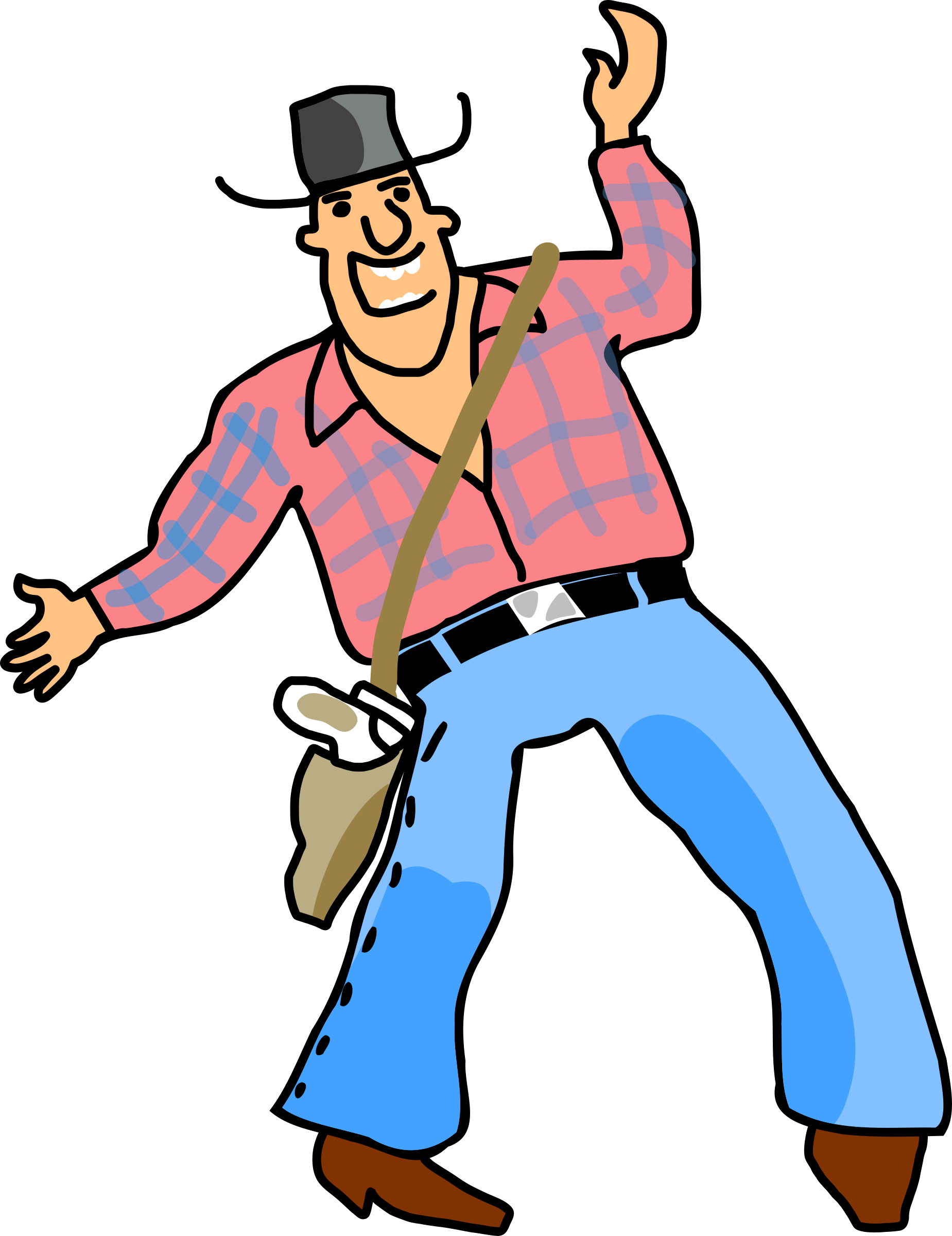 Cowboy Cartoon Background PNG Image