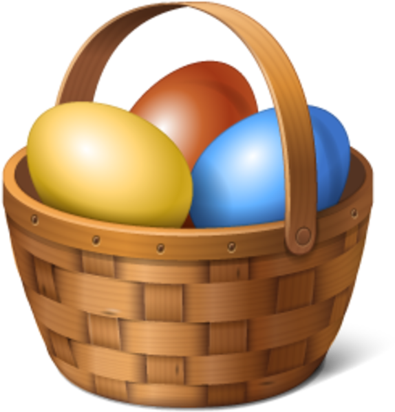 Egg In A Basket Background PNG Image
